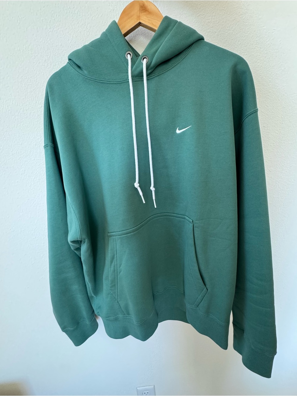 Nike Men's Teal Crewneck Hoodie with White Swoosh